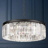 Extra large crystal prism chandelier with bronze metal work - needs 10 lights - absolute glamour wherever this statement light is placed. .The crystal prism drops flood light into any space.&nbsp;