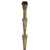 Tall bronze metal floor lamp with a tiered column design and brushed antique finish.