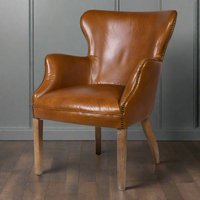 Brown Leather Dining Chair 86cm