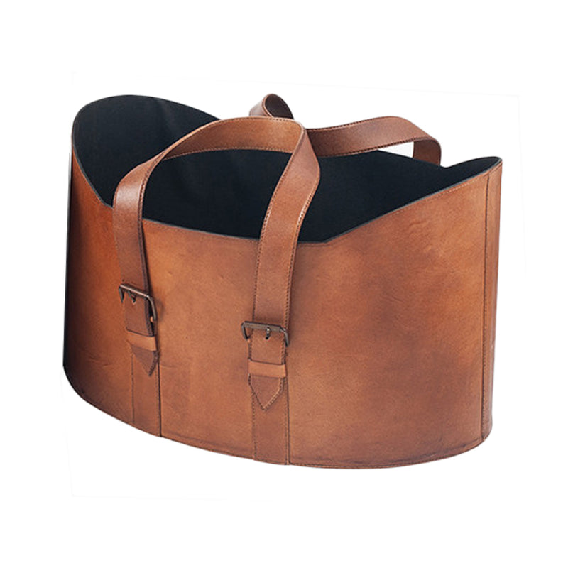 Brown Leather Storage Baskets