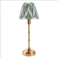 Brushed Gold Slim Rechargeable Touch Lamp With Chevron Pleated Shade - Mix & Match