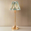 Brushed Gold Slim Rechargeable Touch Lamp With Chevron Pleated Shade - Mix & Match