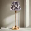 Brushed Gold Slim Rechargeable Touch Lamp With Chevron Pleated Shade - Mix & Match