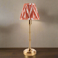 Brushed Gold Slim Rechargeable Touch Lamp With Chevron Pleated Shade - Mix & Match