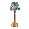 Brushed Gold Rechargeable Touch Lamp With Ikat Pleated Shade - Mix & Match