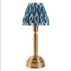 Brushed Gold Rechargeable Touch Lamp With Ikat Pleated Shade - Mix & Match