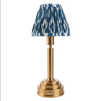 Brushed Gold Rechargeable Touch Lamp With Ikat Pleated Shade - Mix & Match