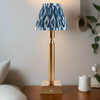 Brushed Gold Rechargeable Touch Lamp With Ikat Pleated Shade - Mix & Match