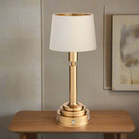 Brushed Gold Rechargeable Touch Lamp With Clip Shade - Mix & Match