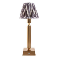 Brushed Gold Rechargeable Touch Lamp With Chevron Pleated Shade - Mix & Match