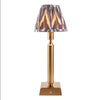 Brushed Gold Rechargeable Touch Lamp With Chevron Pleated Shade - Mix & Match