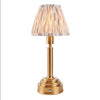 Brushed Gold Rechargeable Touch Lamp With Ikat Pleated Shade - Mix & Match