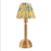 Brushed Gold Rechargeable Touch Lamp With Ikat Pleated Shade - Mix & Match