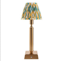 Brushed Gold Rechargeable Touch Lamp With Ikat Pleated Shade - Mix & Match