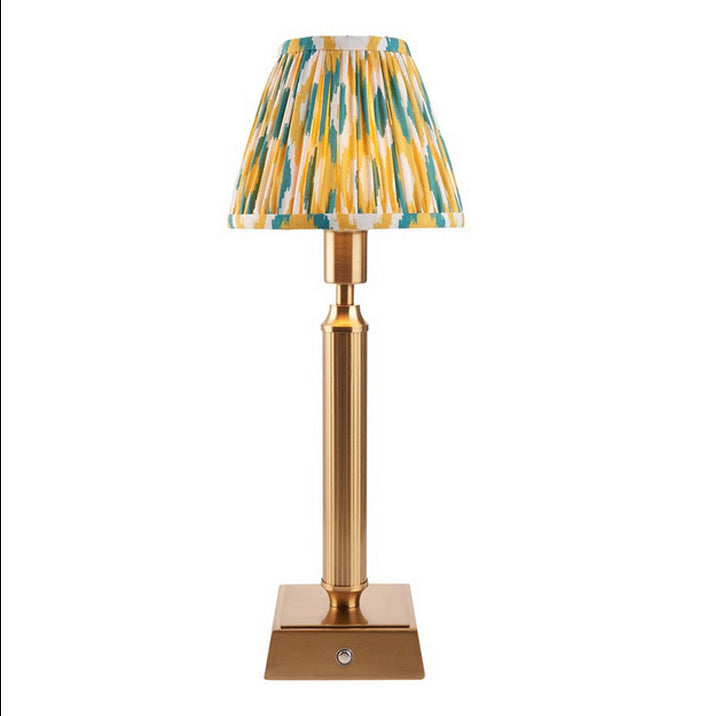 Portable Gold Square Based Rechargeable Lamp