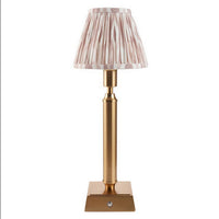 Brushed Gold Rechargeable Touch Lamp With Ikat Pleated Shade - Mix & Match