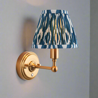 Brushed Gold Rechargeable Touch Wall Lamp With Ikat Pleated Shade - Mix & Match