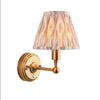 Brushed Gold Rechargeable Touch Wall Lamp With Ikat Pleated Shade - Mix & Match