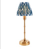 Brushed Gold Slim Rechargeable Touch Lamp With Ikat Pleated Shade - Mix & Match