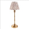 Brushed Gold Slim Rechargeable Touch Lamp With Ikat Pleated Shade - Mix & Match