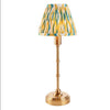 Brushed Gold Slim Rechargeable Touch Lamp With Ikat Pleated Shade - Mix & Match