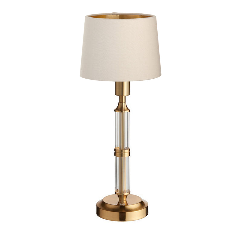 Brushed Gold & Glass Rechargeable Touch Lamp With Clip Shade - Mix & Match