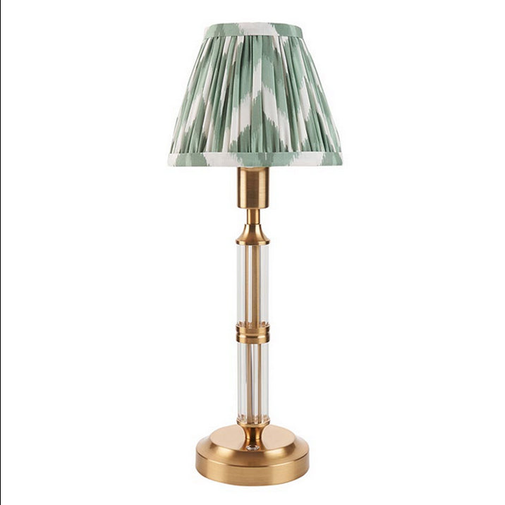 Portable Brushed Gold & Glass Rechargeable Lamp