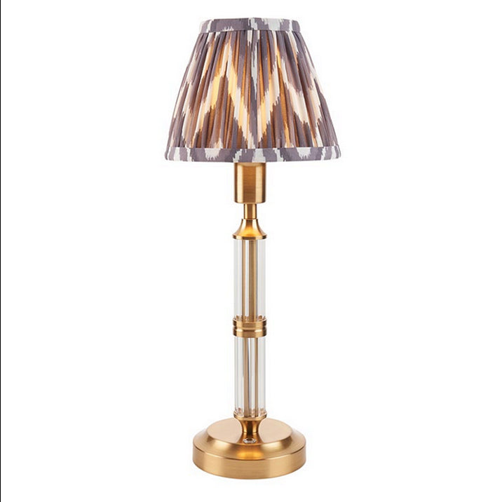 Portable Brushed Gold & Glass Rechargeable Lamp
