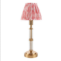 Brushed Gold & Glass Rechargeable Touch Lamp With Ikat Pleated Shade - Mix & Match