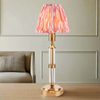 Brushed Gold & Glass Rechargeable Touch Lamp With Ikat Pleated Shade - Mix & Match