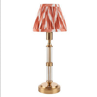 Brushed Gold & Glass Rechargeable Touch Lamp With Chevron Pleated Shade - Mix & Match