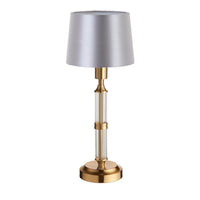 Brushed Gold & Glass Rechargeable Touch Lamp With Clip Shade - Mix & Match