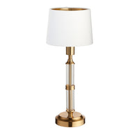 Brushed Gold & Glass Rechargeable Touch Lamp With Clip Shade - Mix & Match