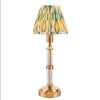 Brushed Gold & Glass Rechargeable Touch Lamp With Ikat Pleated Shade - Mix & Match