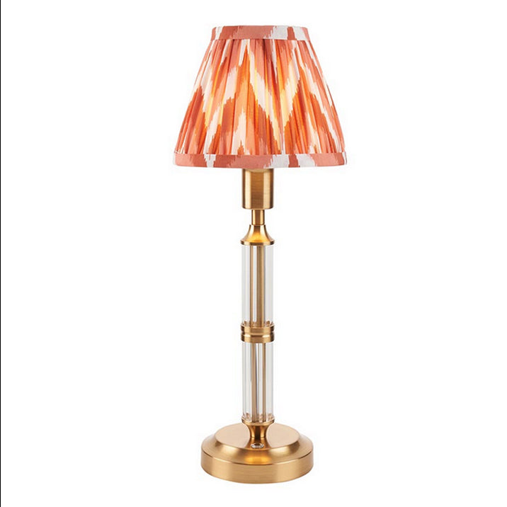 Portable Brushed Gold & Glass Rechargeable Lamp