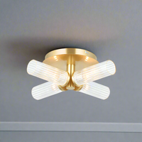 Stylish Semi Flush Gilt Light 35 cm Bathroom Light IP44