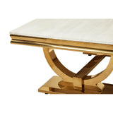 Marble & Polished Gilt Coffee Table 130 cm