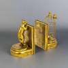 Cat & Bird Gold Book Ends