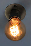 Flush Ceiling or Wall Light - Dark Bronze Bulb Holder 6cm