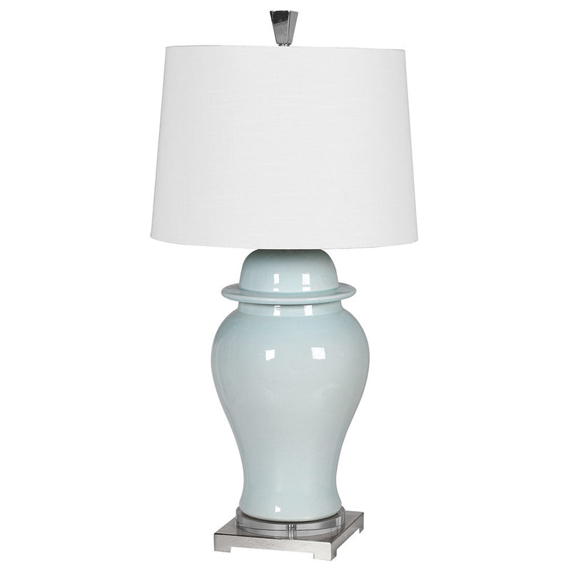 Tall Celedon Ceramic Lamp 87 cm