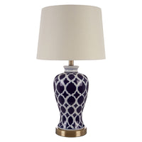 Classic Blue and White Ceramic Lamp 55 cm