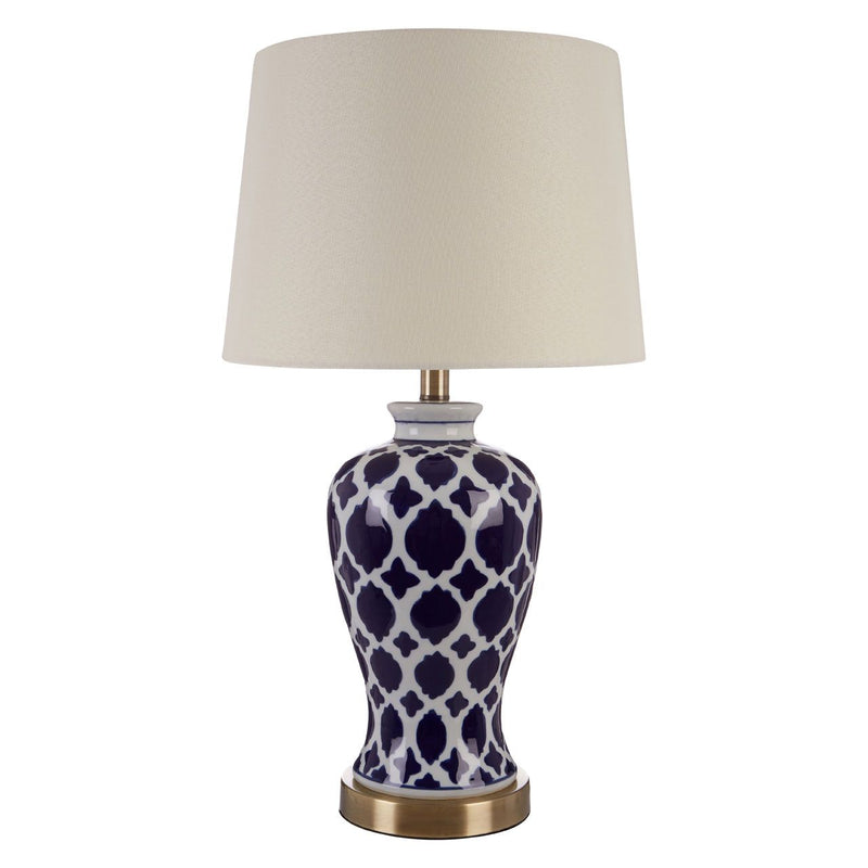 Classic Blue and White Ceramic Lamp 55 cm