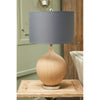 Round Ceramic Lamp with Grey Shade 70 cm