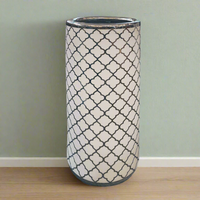 Ceramic Umbrella Stand Silver and White 47 cm