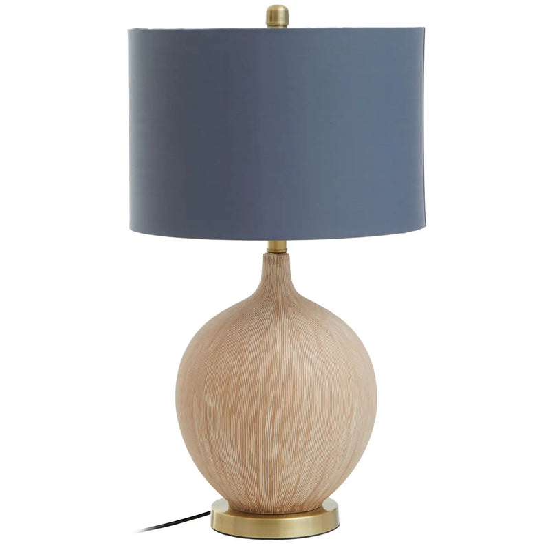 Round Ceramic Lamp with Grey Shade 70 cm