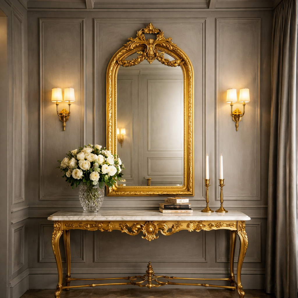 Ornate Gilt Medium Swag Mirror