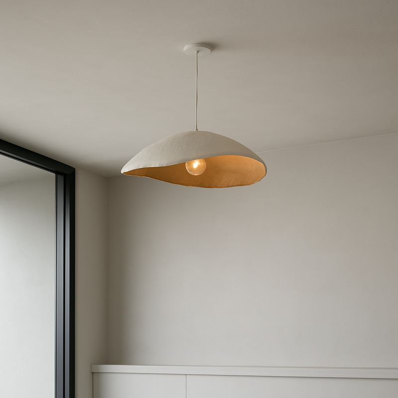 Contemporary 'Wave' Pendant Light: Modern Plaster Elegance