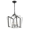 Chrome & Black Lantern Light 59 cm