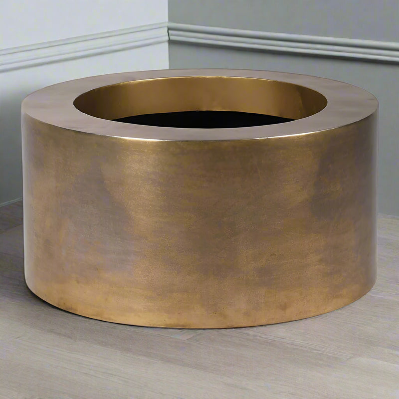 &nbsp;We have a few ultimate items, and this is the ultimate brass planter, a very large round brass pot, perfect for a statement plant.&nbsp; The absolute height of style, any plant would be proud to rest in such a stunning piece.&nbsp; &nbsp;70 cm round and 37 cm high, this is a planter that would not go unnoticed in the most stylish and contemporary of interiors.&nbsp; &nbsp;In an entryway or foyer, a kitchen, for the most precious plants in your living room - the ultimate in sleek, minimalist glamour.