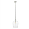 Nickel & Clear Glass Tall Pendant 47 cm